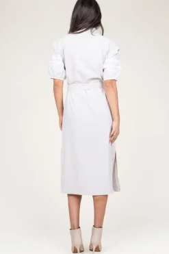 Crepe Button-Down Dress Zadie | Natural... | Dante 6 | Little Soho