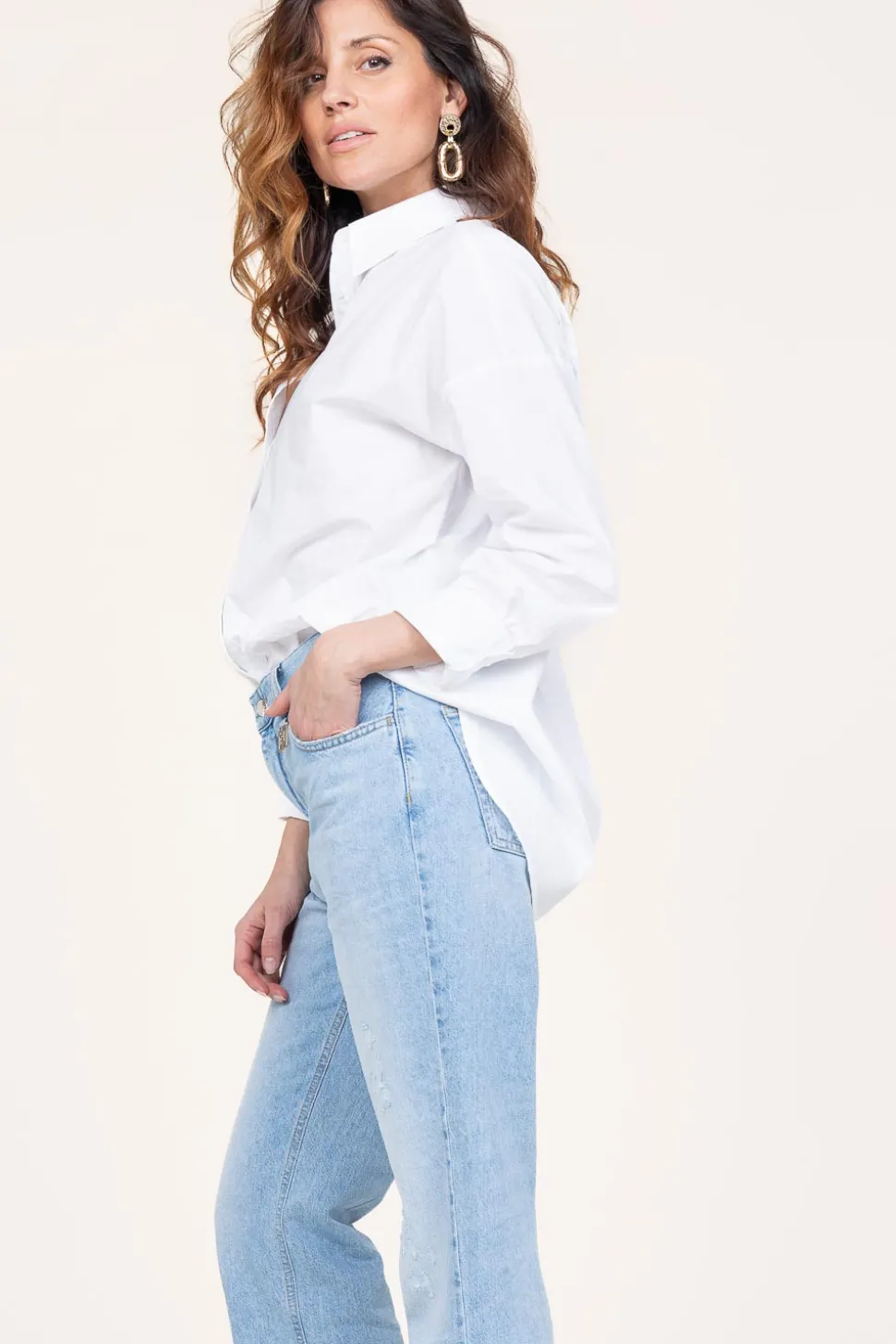 Crispy Cotton Blouse Harper | White... | Cc Heart | Little Soho