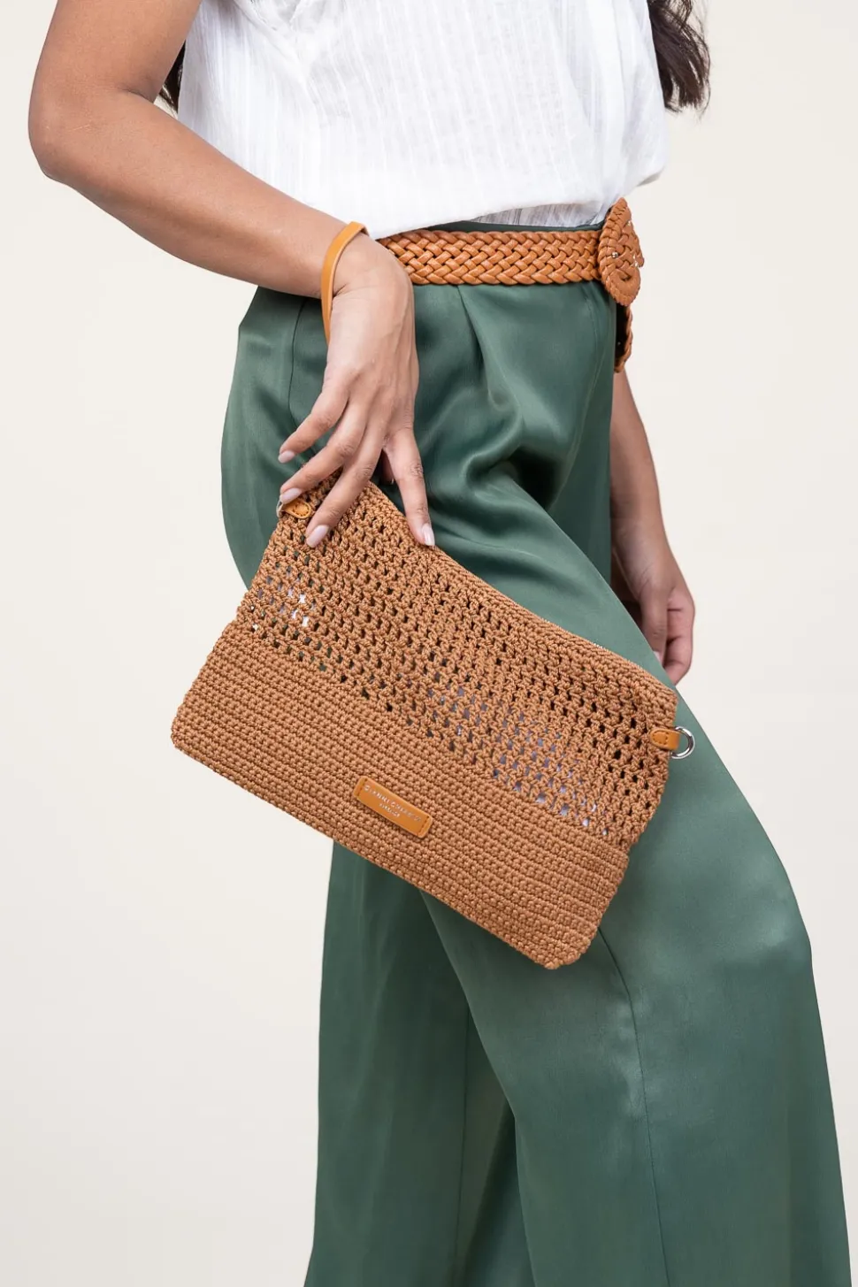 Crochet Clutch Victoria | Camel... | Gianni Chiarini | Little Soho