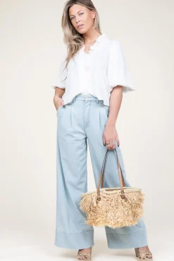 Cropped Blouse With Puffed Sleeves Sueda | White... | Co'Couture | Little Soho