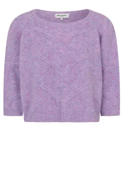 Cropped Cable Sweater Tortuga | Purple... | Lollys Laundry | Little Soho