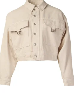 Cropped Denim Jacket Boxby | Beige... | Liu Jo | Little Soho