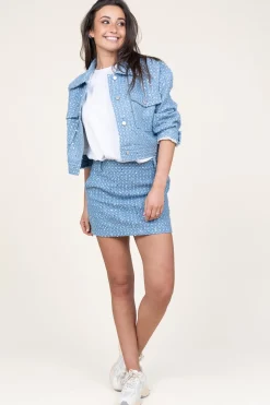 Cropped Denim Jacket With Sequins Lemara | Blue... | Second Female | Little Soho