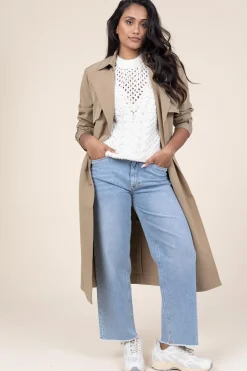 Cropped High-Waist Stretch Jeans Hay | Blue... | Dante 6 | Little Soho