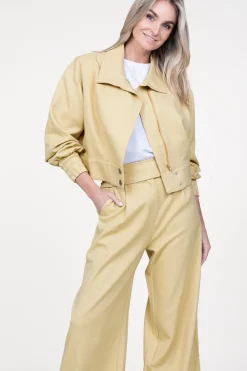 Cropped Jacket Vina | Yellow... | Aaiko | Little Soho