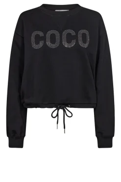 Cropped Sweater With Rhinestones Stone | Black... | Co'Couture | Little Soho