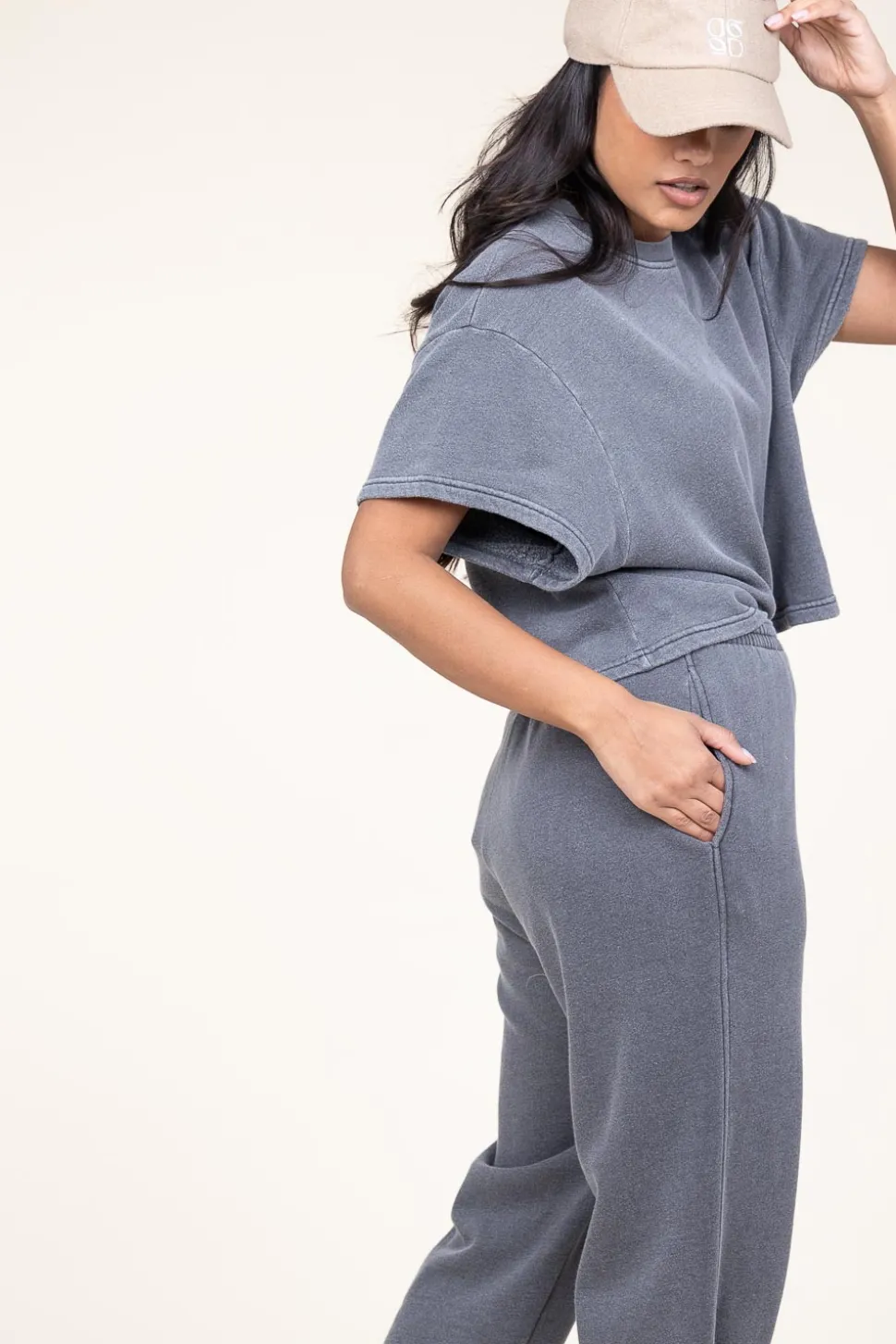Cropped Washed Soft Sweater Dafstreet | Grey... | American Vintage | Little Soho