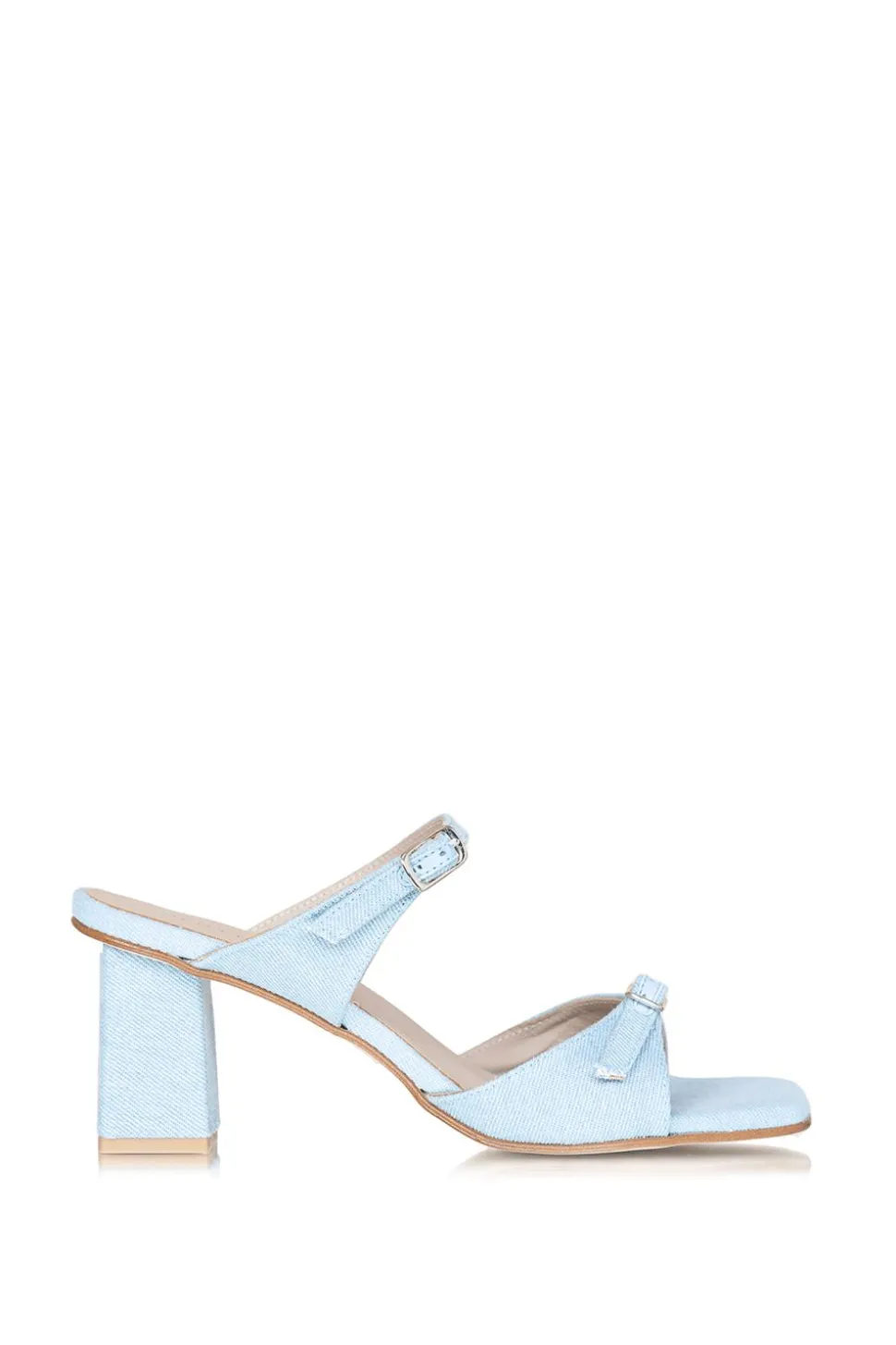 Denim Leather Sandals Marcelle | Blue... | March23 | Little Soho