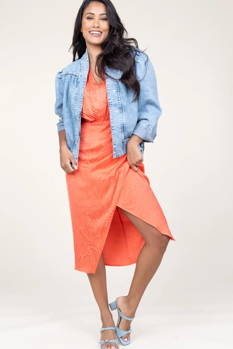 Denim Leather Sandals Marcelle | Blue... | March23 | Little Soho