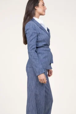 Denim Look Wrap Blazer Fancy | Blue... | Liu Jo | Little Soho