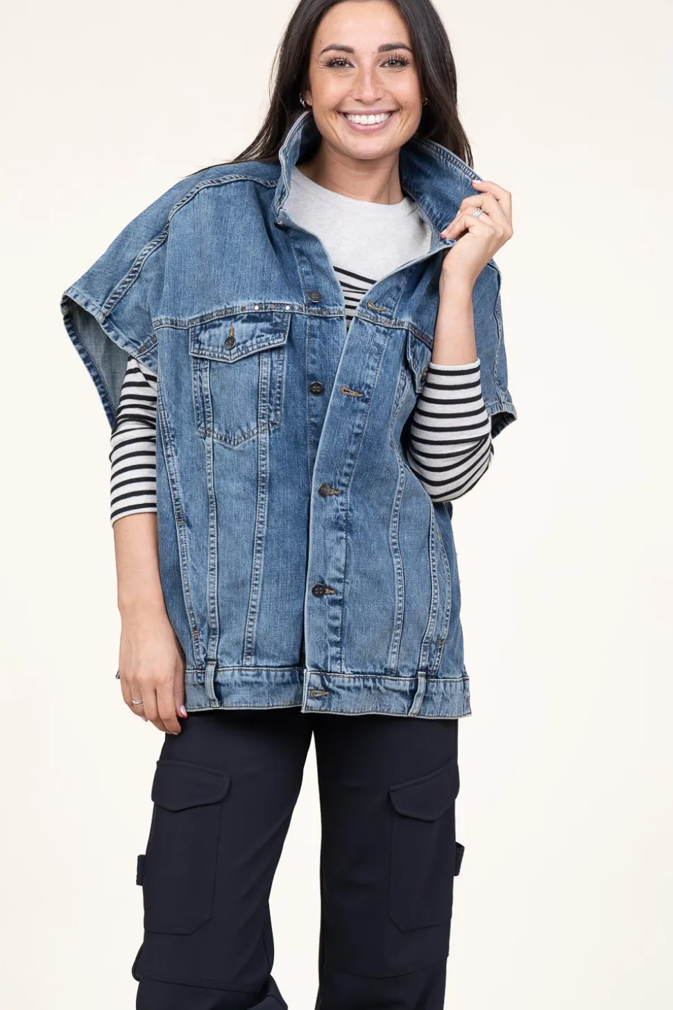 Denim Poncho Darin | Blue... | Co'Couture | Little Soho