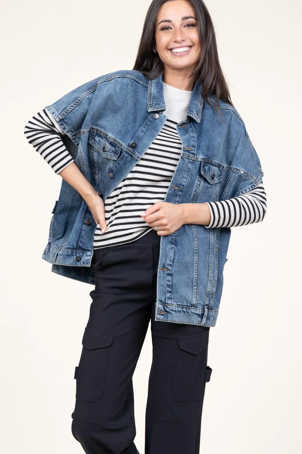 Denim Poncho Darin | Blue... | Co'Couture | Little Soho