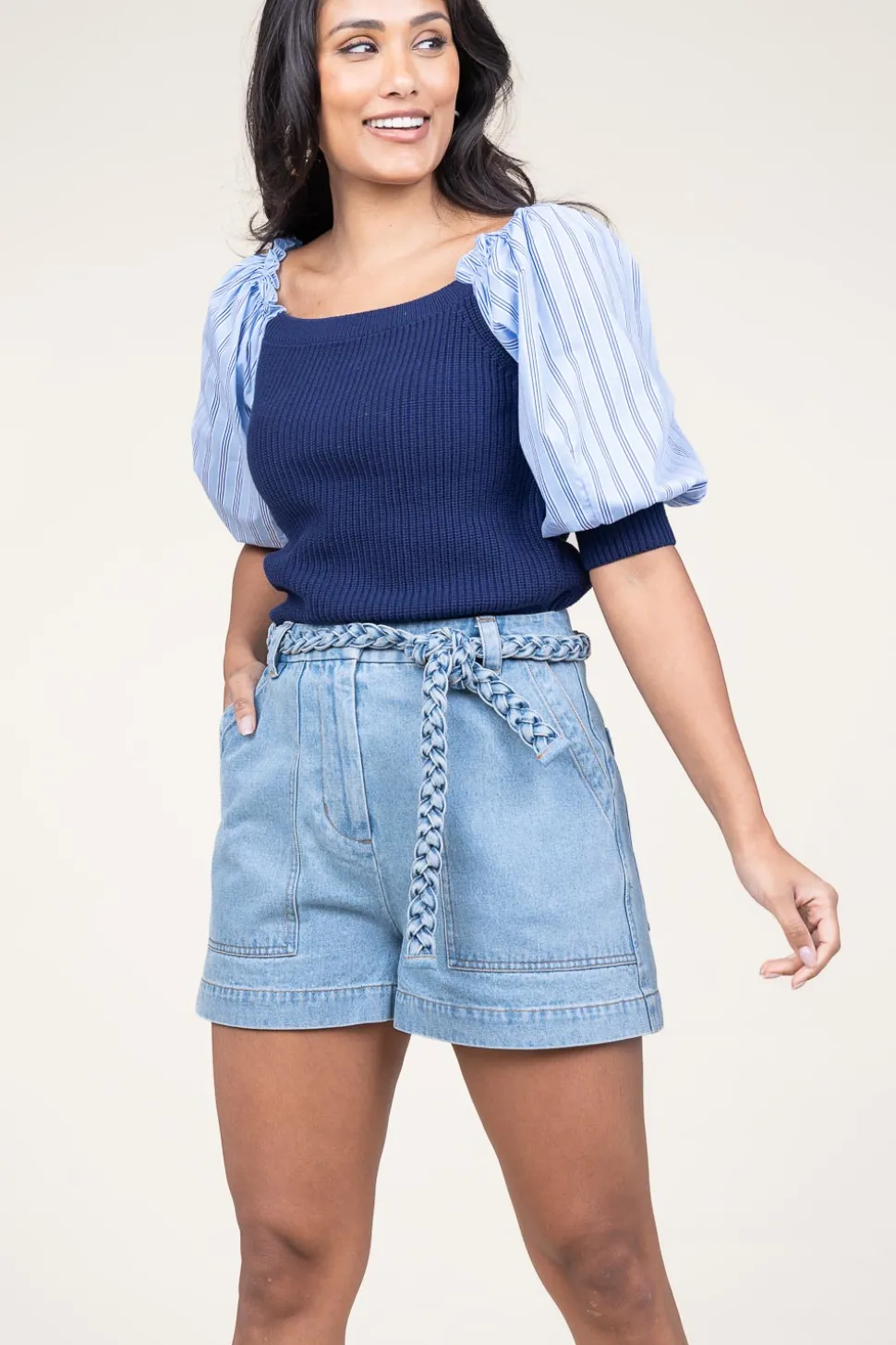 Denim Short Solare | Blue... | Berenice | Little Soho