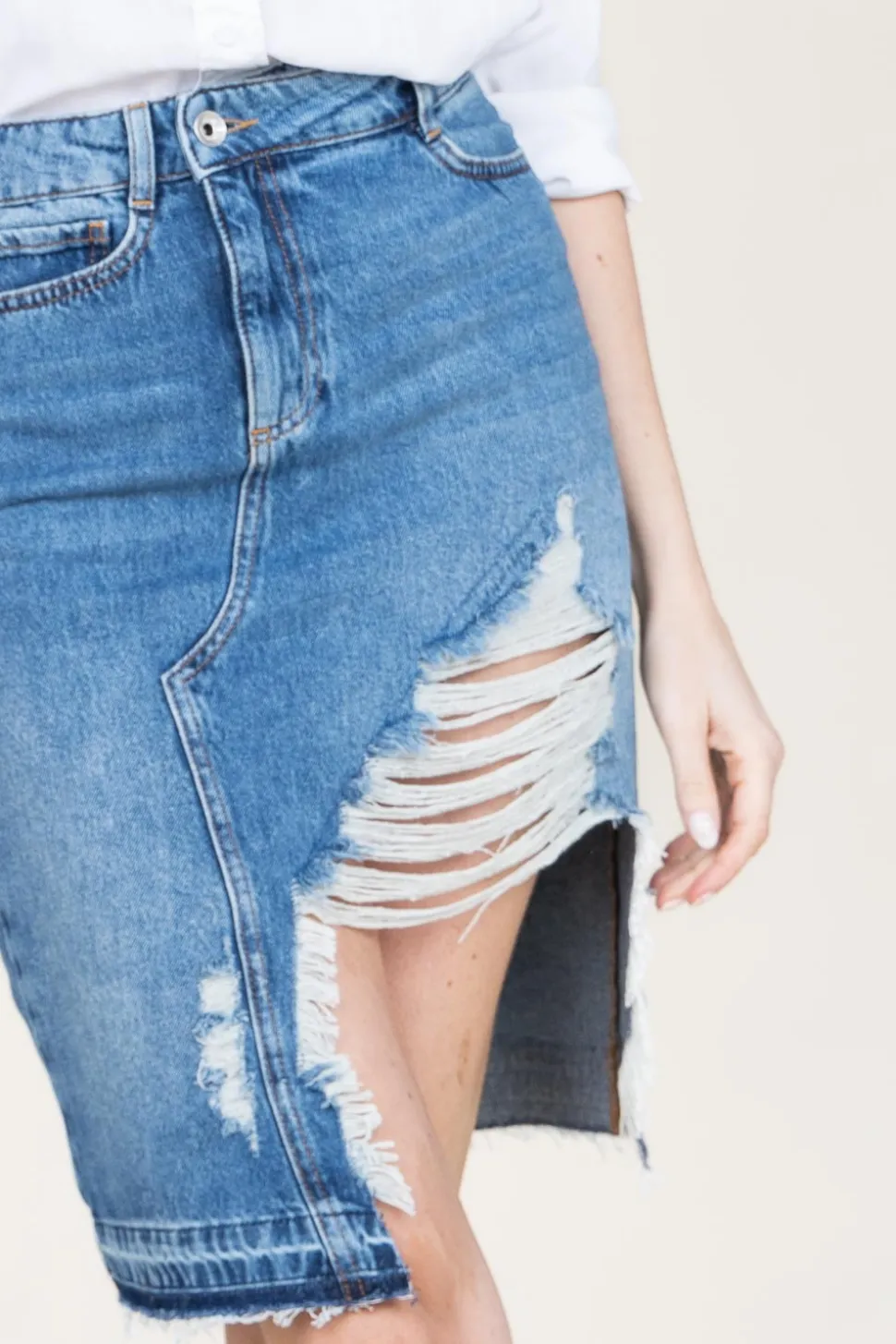 Denim Skirt Marta | Blue... | Patrizia Pepe | Little Soho