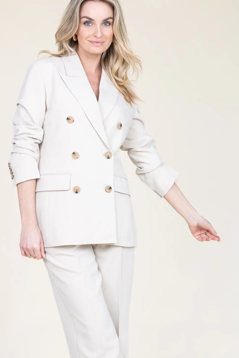 Double Breasted Blazer Evie | Natural... | Second Female | Little Soho
