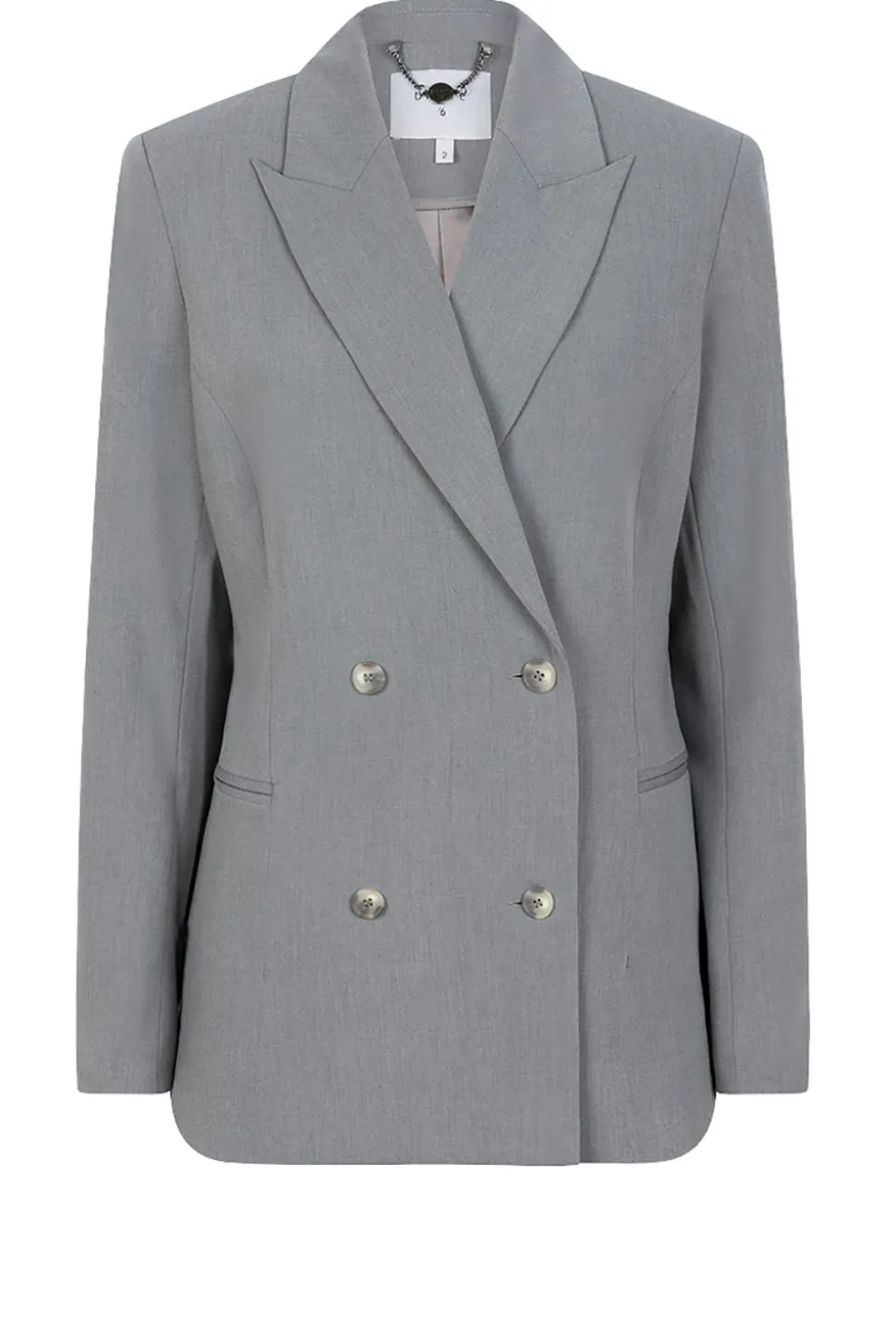 Double Breasted Blazer Frame | Grey... | Dante 6 | Little Soho