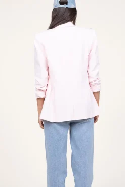 Double-Breasted Stretch Blazer Odille | Pink... | Dante 6 | Little Soho