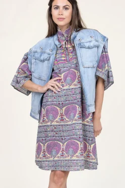Dress With Print And Embroidery Tala | Multi... | Antik Batik | Little Soho