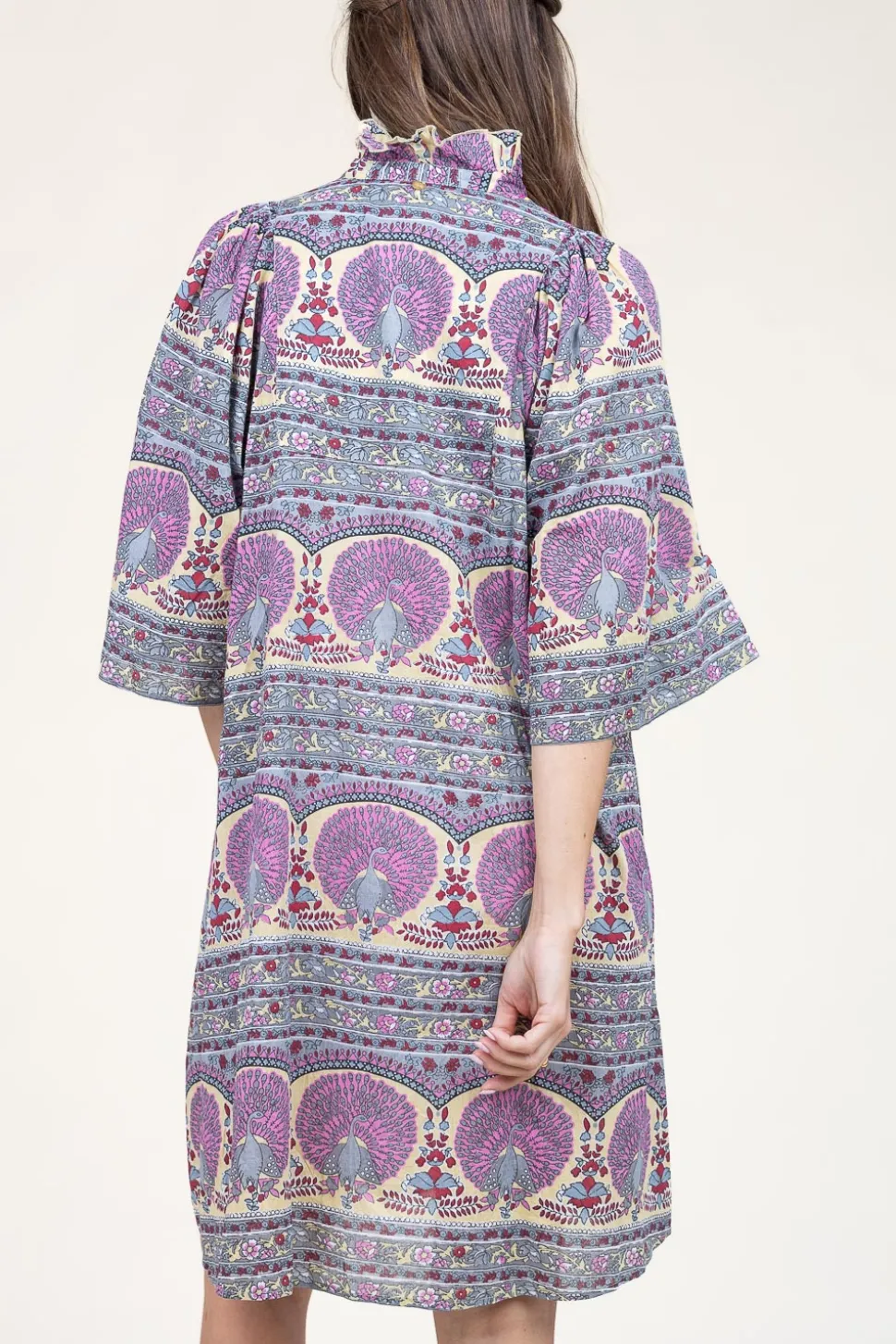 Dress With Print And Embroidery Tala | Multi... | Antik Batik | Little Soho