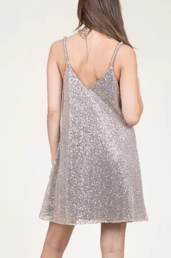 Dress With Sequins Gloria | Beige... | Dante 6 | Little Soho