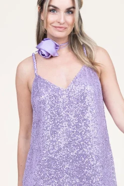 Dress With Sequins Gloria | Purple... | Dante 6 | Little Soho