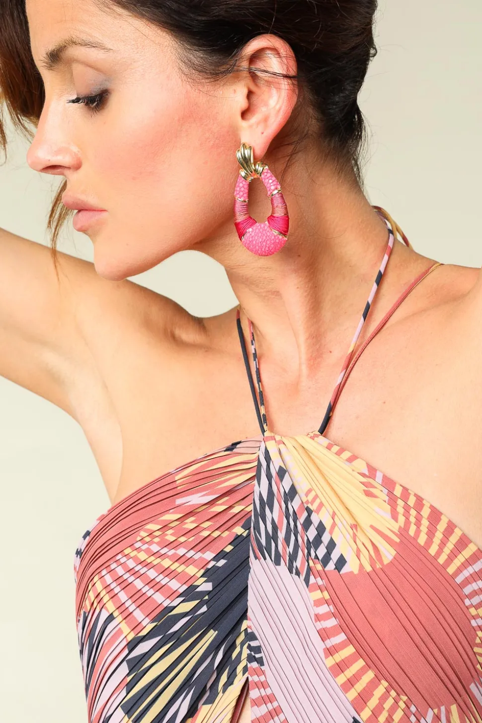 Earrings Saphira Fleur De Lis | Pink... | Barong Barong | Little Soho
