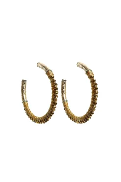 Earrings Saphira Full Moon Gemstones Medium | Gold... | Barong Barong | Little Soho
