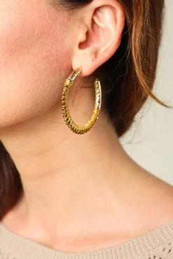 Earrings Saphira Full Moon Gemstones Medium | Gold... | Barong Barong | Little Soho
