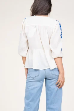 Embroidered Crepe Top Kanpur | Natural... | Lollys Laundry | Little Soho