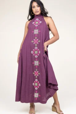 Embroidered Halter Dress Valentina | Puple... | Stella Forest | Little Soho