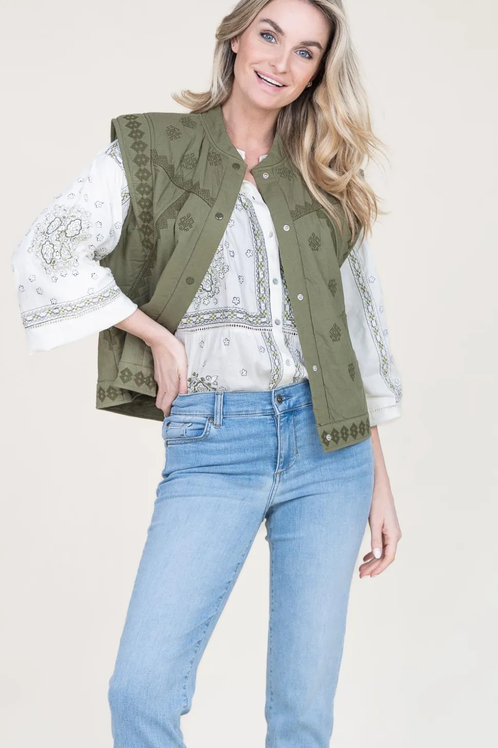Embroidered Waistcoat Mina | Green... | Ba&Sh | Little Soho