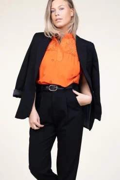Embroidery Blouse Lina | Orange... | Suncoo | Little Soho