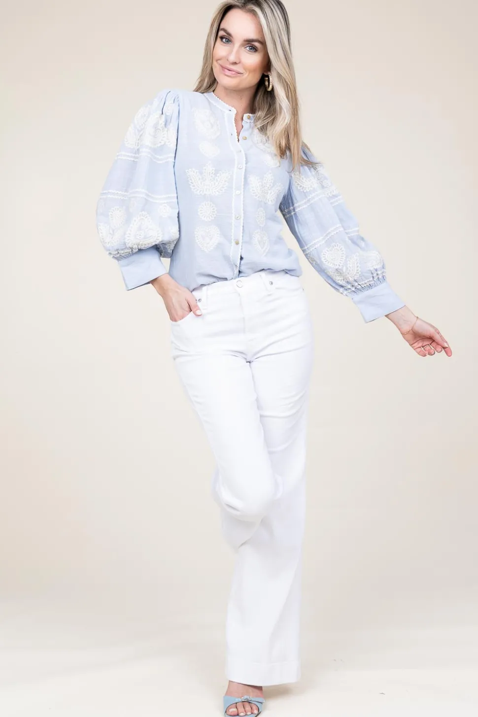 Embroidery Blouse Rony | Blue... | Antik Batik | Little Soho