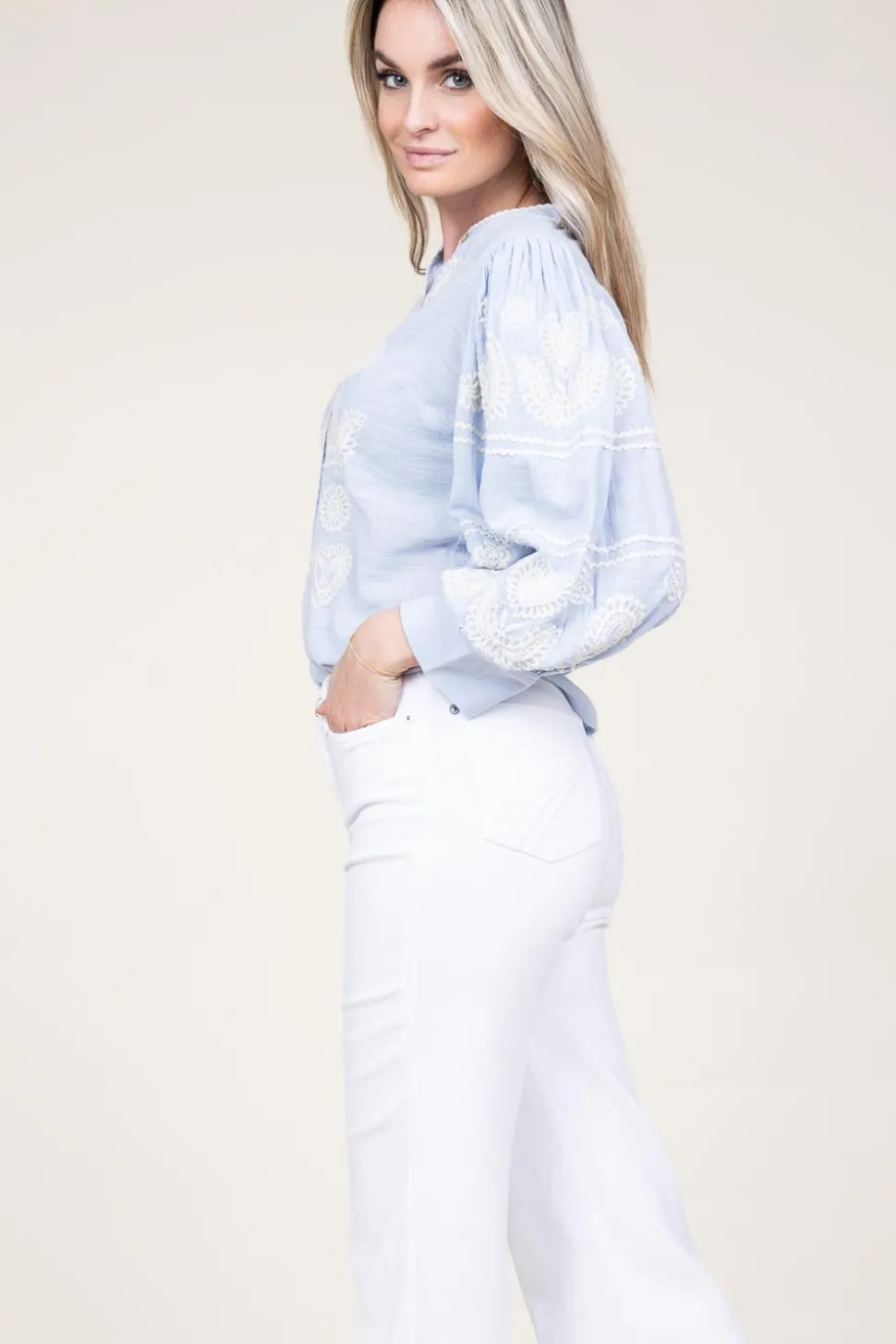 Embroidery Blouse Rony | Blue... | Antik Batik | Little Soho