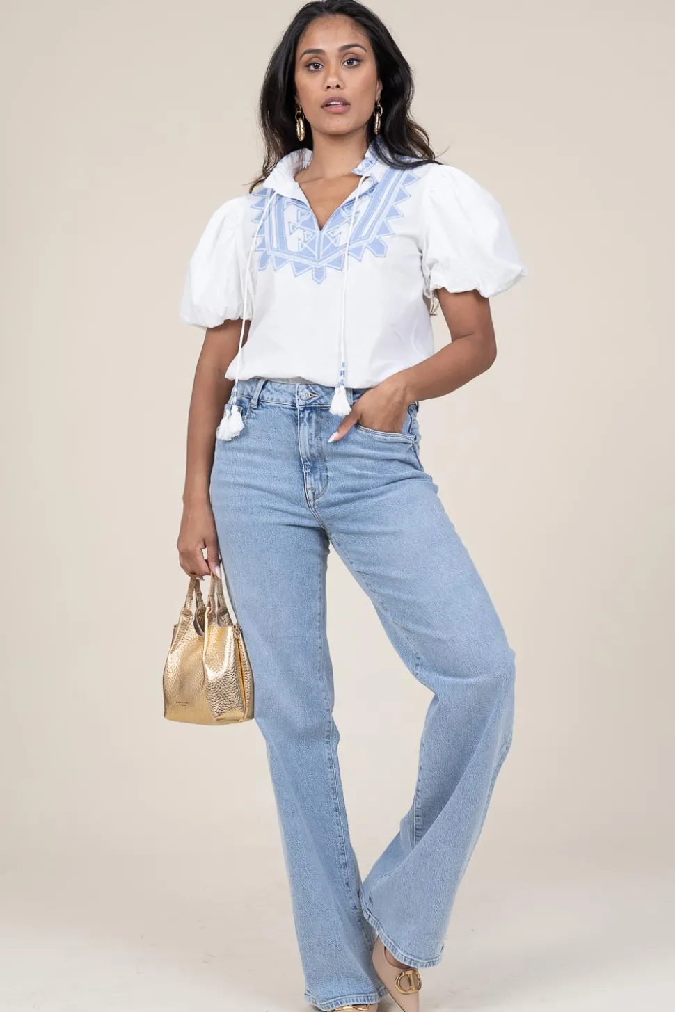 Embroidery Poplin Top Amelia | White... | Scarlett Poppies | Little Soho