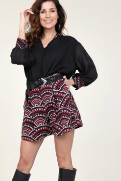 Embroidery Short Daphne | Red... | Greek Archaic Kori | Little Soho