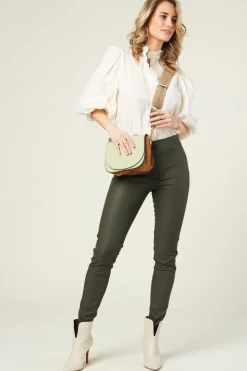 Faux Leather Leggings Amber | Green... | Knit-Ted | Little Soho