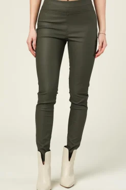 Faux Leather Leggings Amber | Green... | Knit-Ted | Little Soho