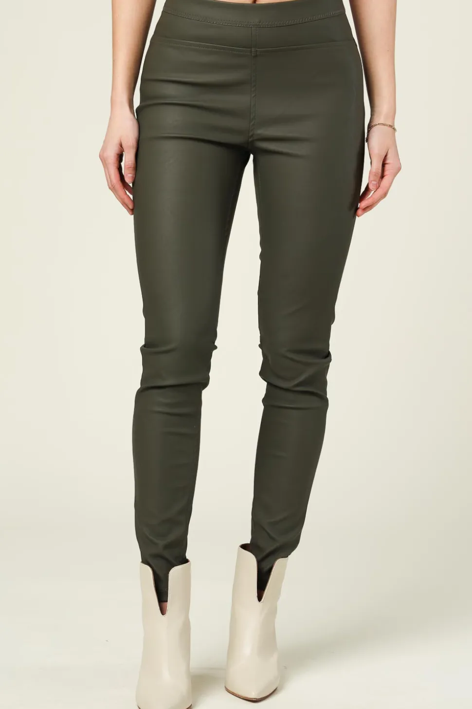 Faux Leather Leggings Amber | Green... | Knit-Ted | Little Soho