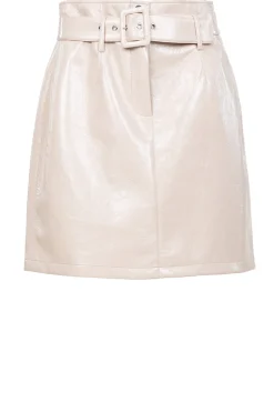 Faux Leather Mini Skirt Brigit | Beige... | Liu Jo | Little Soho