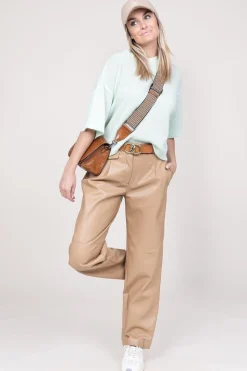 Faux Leather Pants Reese | Camel... | Dante 6 | Little Soho