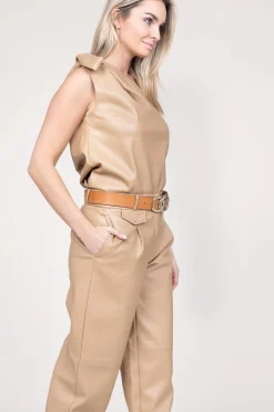 Faux Leather Top Vienna | Camel... | Dante 6 | Little Soho