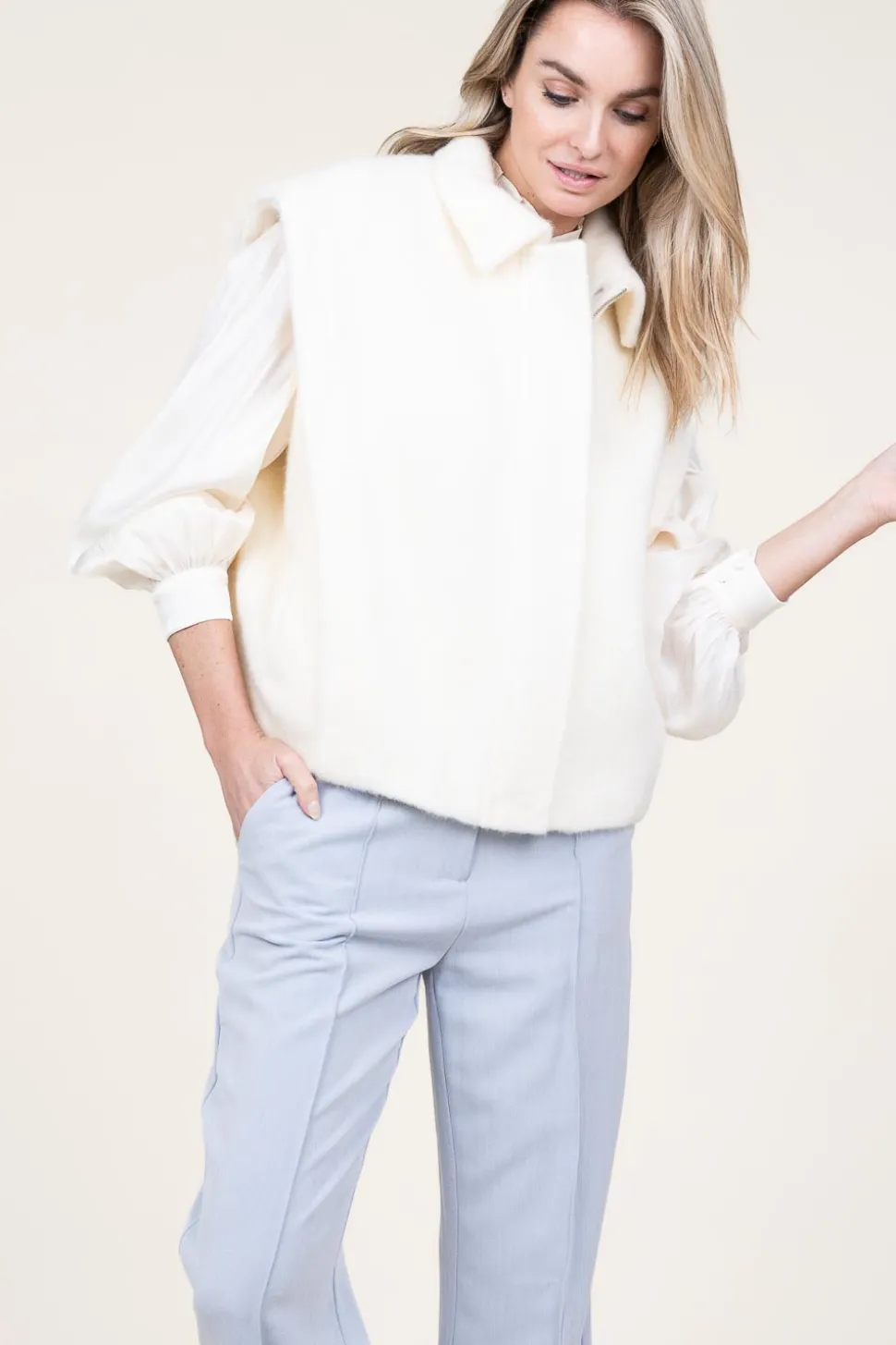 Faux Mohair Waistcoat Helen | Natural... | Studio Ar | Little Soho