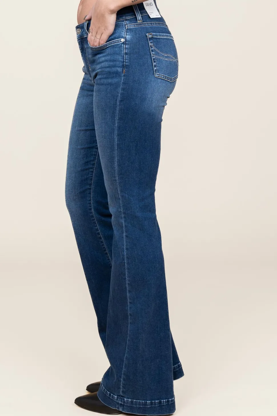 High Waist Flared Broek Beat L35 | Blue... | Liu Jo | Little Soho