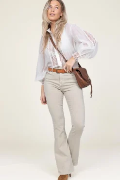 High Waist Flared Stretch Jeans Raval L32 | Beige... | Lois Jeans | Little Soho