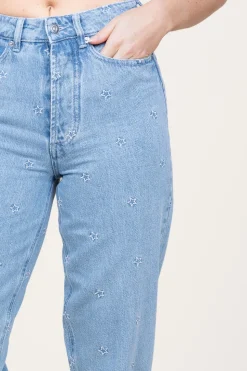 High Waist Jeans With Embroidery Colorado | Blue... | Berenice | Little Soho