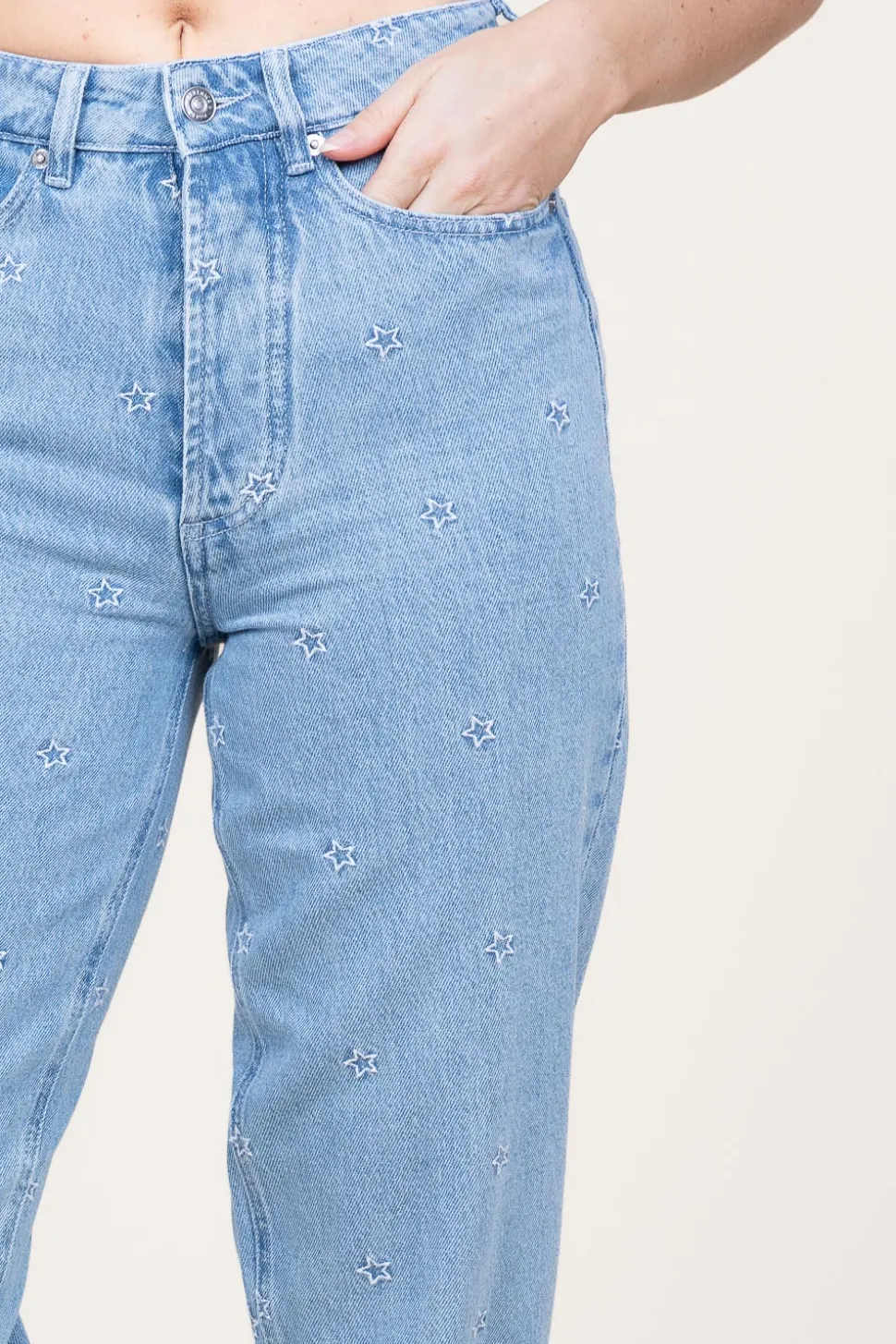 High Waist Jeans With Embroidery Colorado | Blue... | Berenice | Little Soho