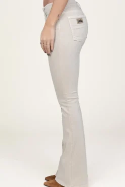 Hw Flared Stretch Jeans Raval L34 | Beige... | Lois Jeans | Little Soho
