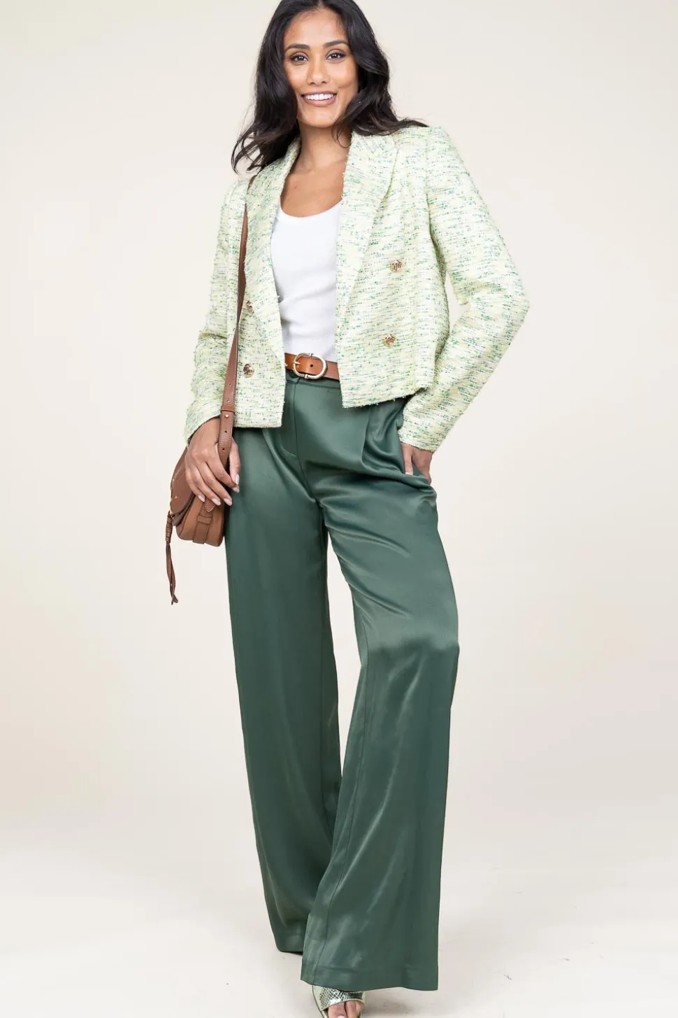 Jacquard Blazer With Lurex Carmine | Green... | Liu Jo | Little Soho