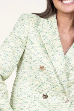 Jacquard Blazer With Lurex Carmine | Green... | Liu Jo | Little Soho